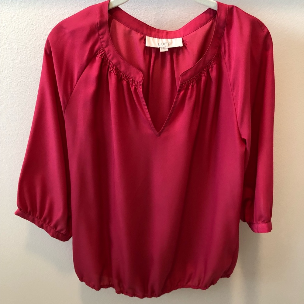 Loft hot pink blouse